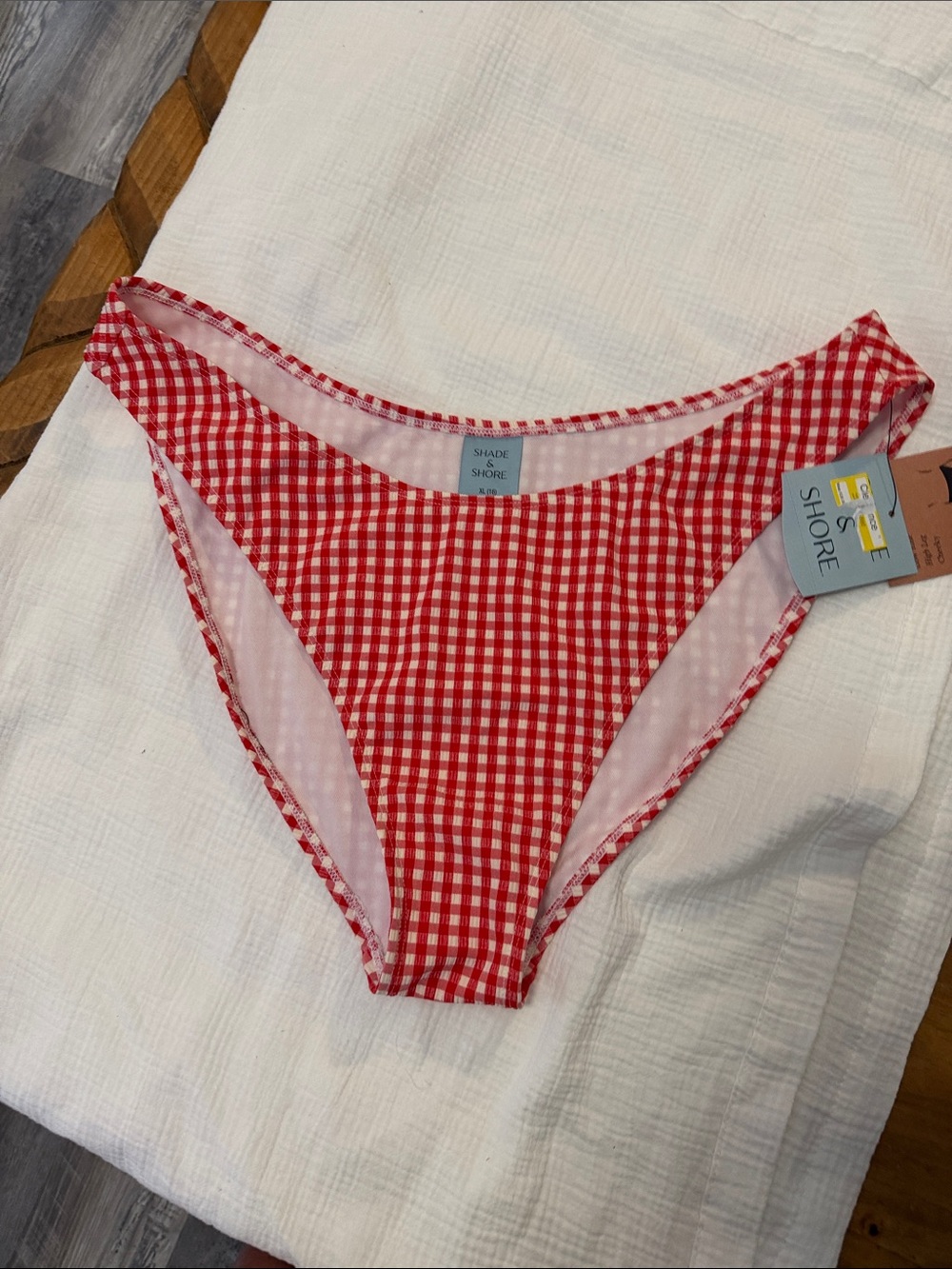 Shade & Shore Red Gingham Bikini Bottoms for Kids